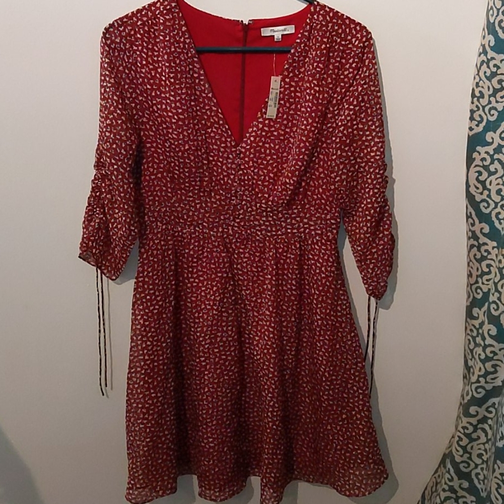 MADEWELL Starviolet burgundy floral dress NWT